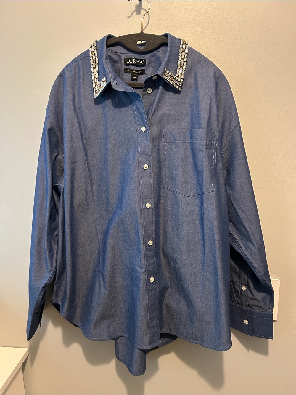 J. Crew Etienne Shirt with Jeweled Collar